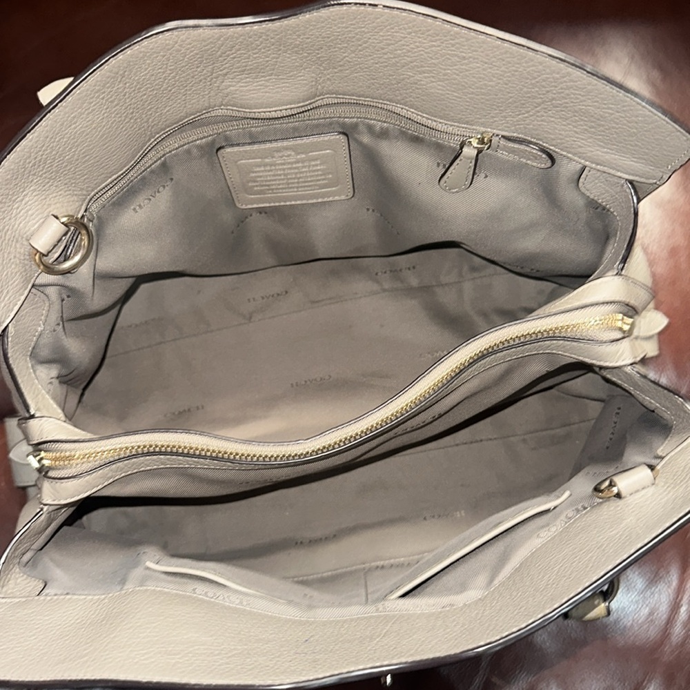 🔥🔥🔥Coach Mercer 30 Gray Leather Satchel Handbag - Picture 11 of 14